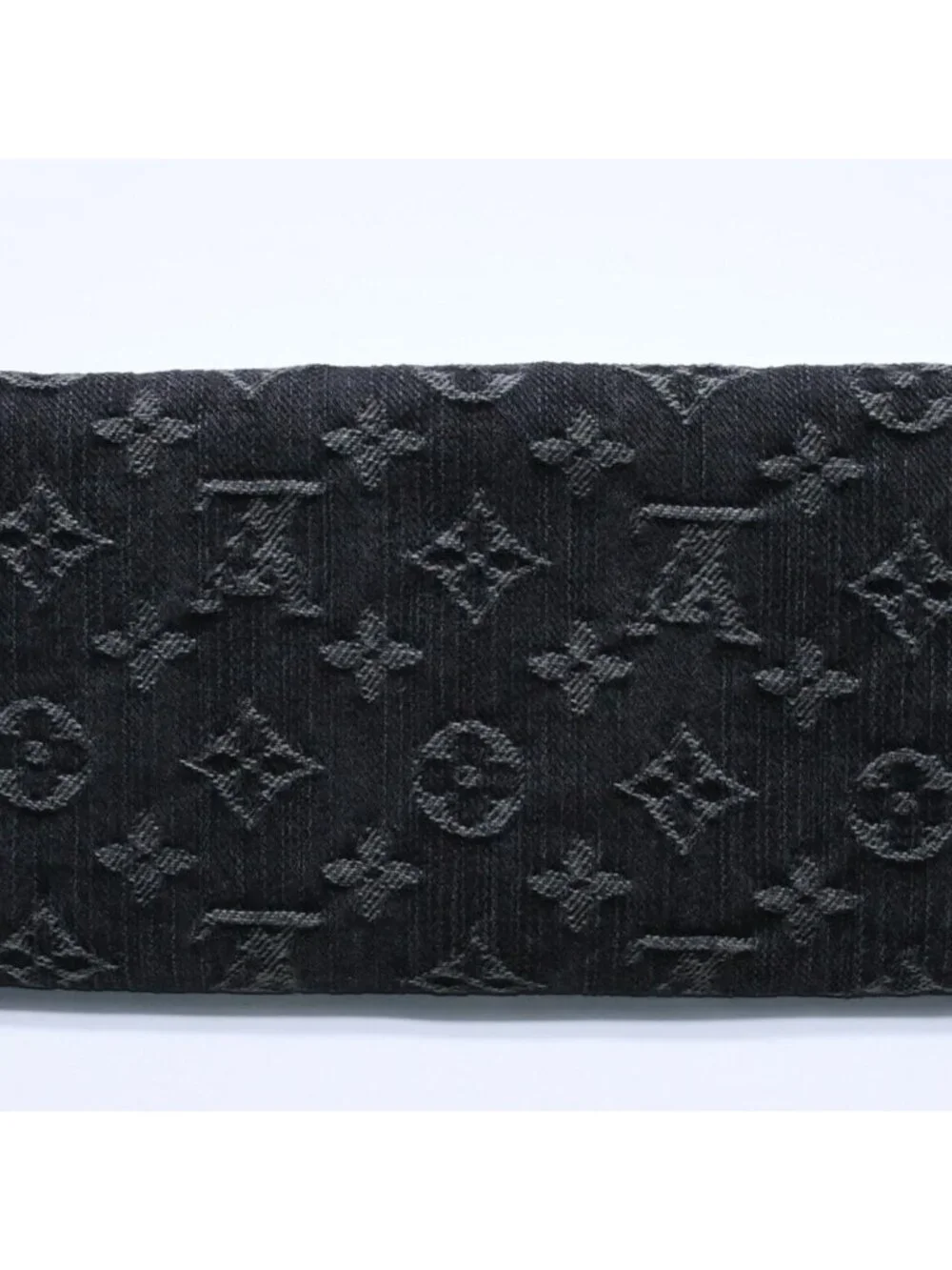 Louis Vuitton Monogram Denim Portefeuille Amelia Trifold Wallet Black Yellow